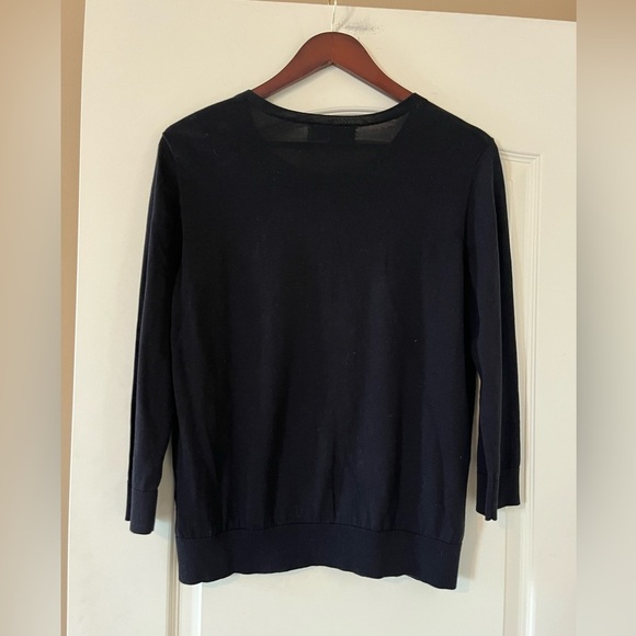 Jones New York Collection Black Long Sleeve Lightweight Floral Sweater Size L - Picture 2 of 13